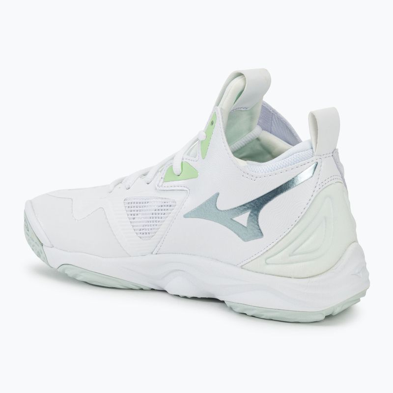 Buty do siatkówki damskie Mizuno Wave Momentum 3 Mid white/glacial /pantinagreen 3