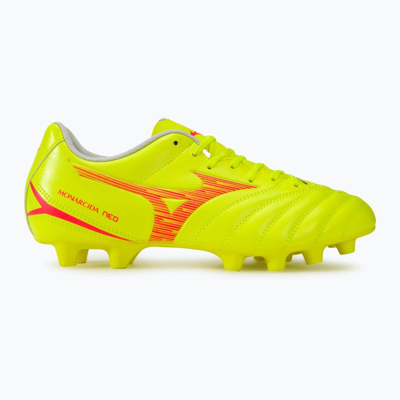 Buty piłkarskie Mizuno Monarcida Neo III Select MD safety yellow/fiery coral 2 2