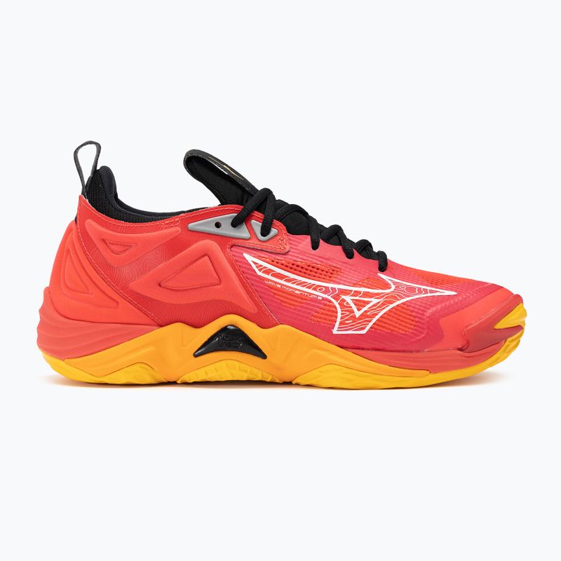 Buty do siatkówki Mizuno Wave Momentum 3 radiant red/white/carrot curl 2