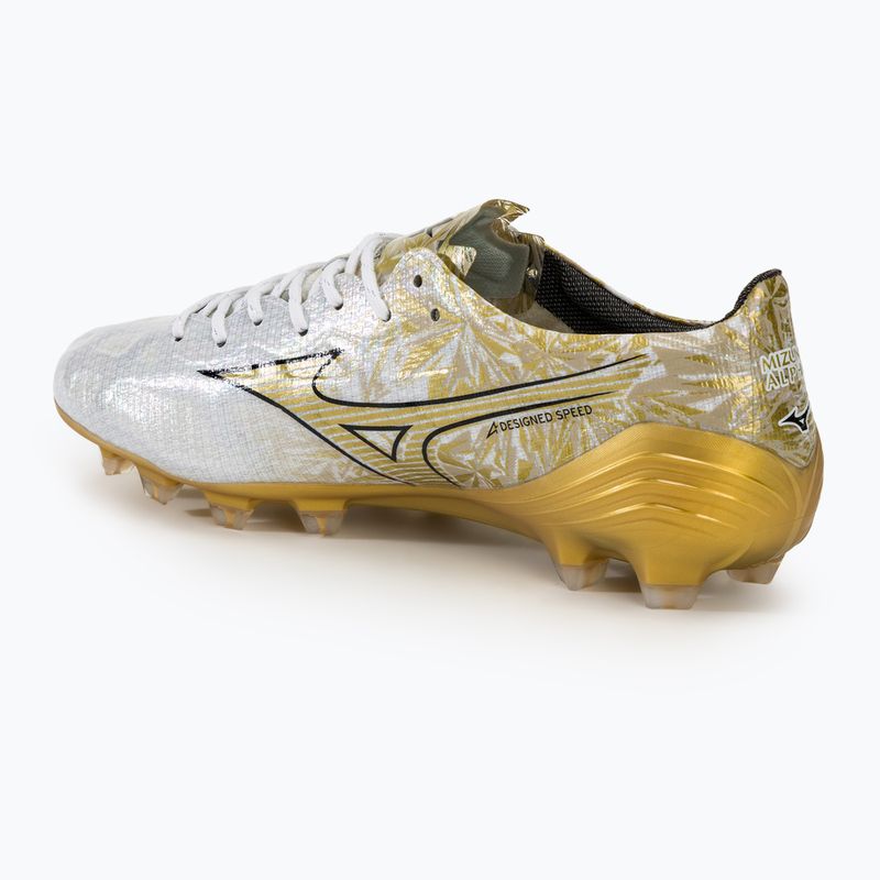 Buty piłkarskie Mizuno Αlpha Japan Md white/ge gold/black 3