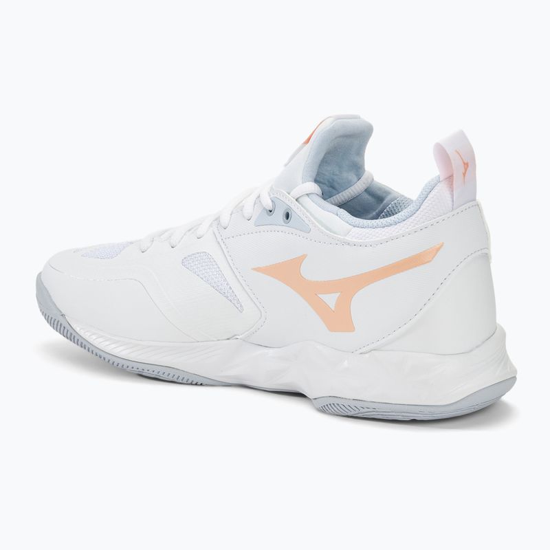 Buty do siatkówki damskie Mizuno Wave Dimension white/peach parfait/halogen blue 3