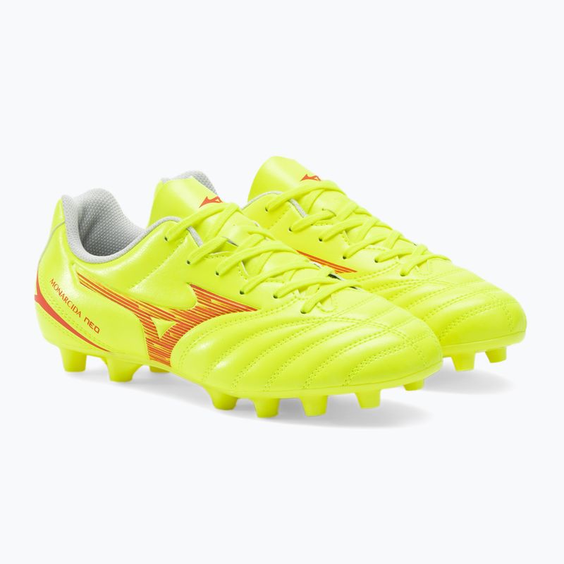 Buty piłkarskie dziecięce Mizuno Monarcida Neo III Select safety yellow/fiery coral 2 5