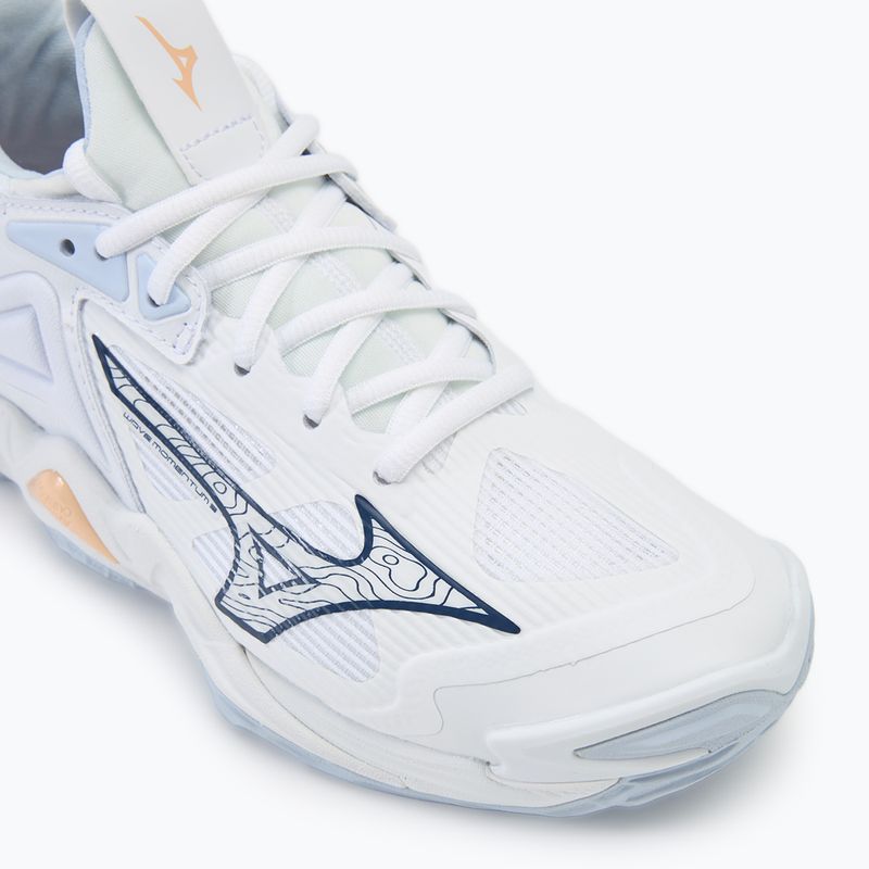 Buty do siatkówki damskie Mizuno Wave Momentum 3 white/ navy peony/ peach parfait 7