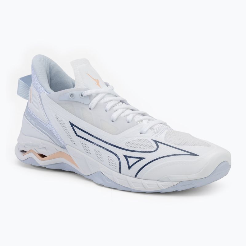 Buty do piłki ręcznej damskie Mizuno Wave Mirage 5 white/navy peony/peach parfait