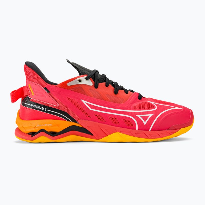 Buty do piłki ręcznej Mizuno Wave Mirage 5 radiant red/white/carrot curl 2