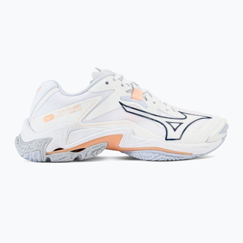 Buty do siatkówki damskie Mizuno Wave Lightning Z8 white/ navy peony/ peach parfait 2