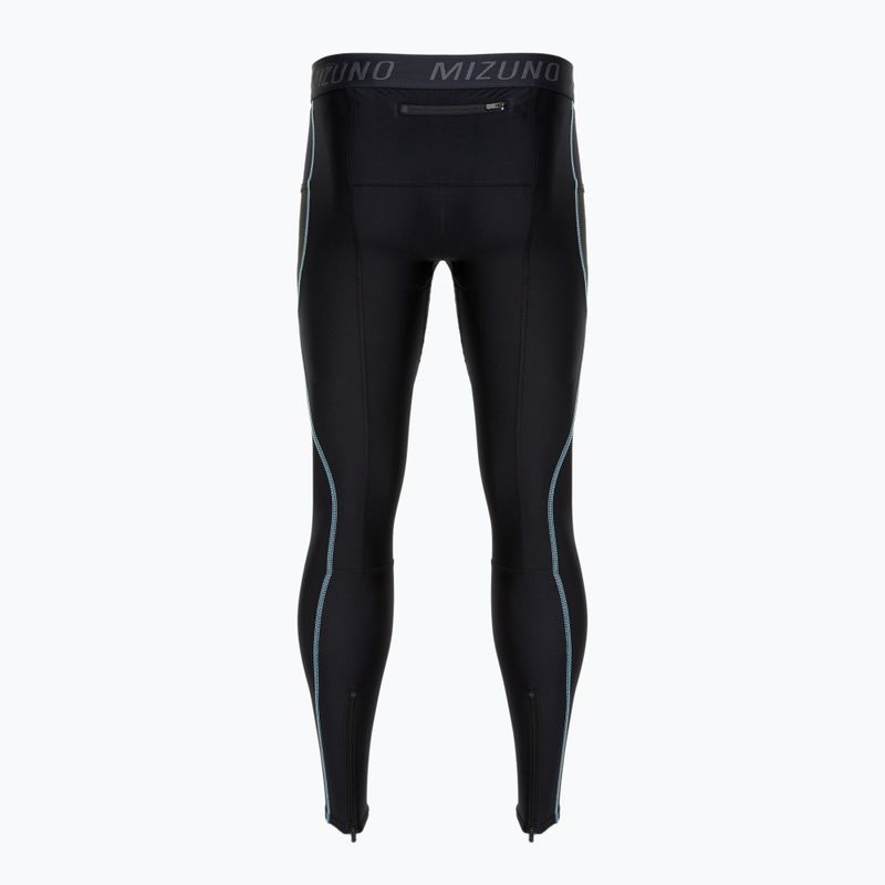 Legginsy do biegania męskie Mizuno BG3000 Long black/ aquifer 2