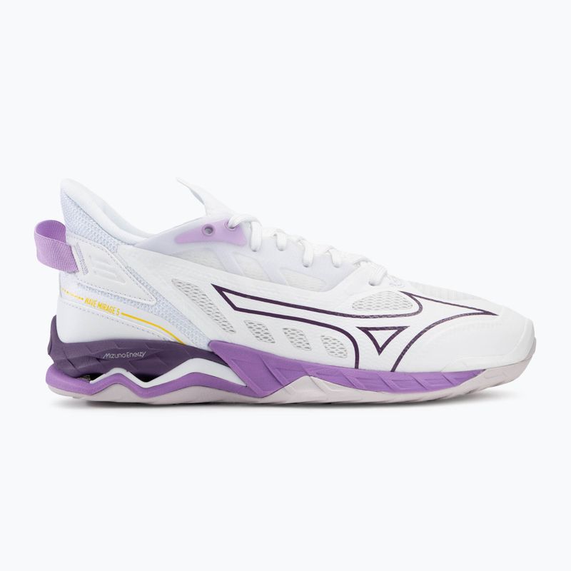 Buty do piłki ręcznej damskie Mizuno Wave Mirage 5 white/patrician purple/quince 2