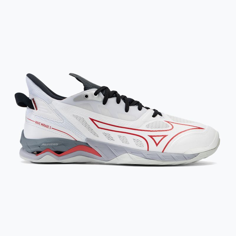 Buty do piłki ręcznej męskie Mizuno Wave Mirage 5 white/salsa/black 2