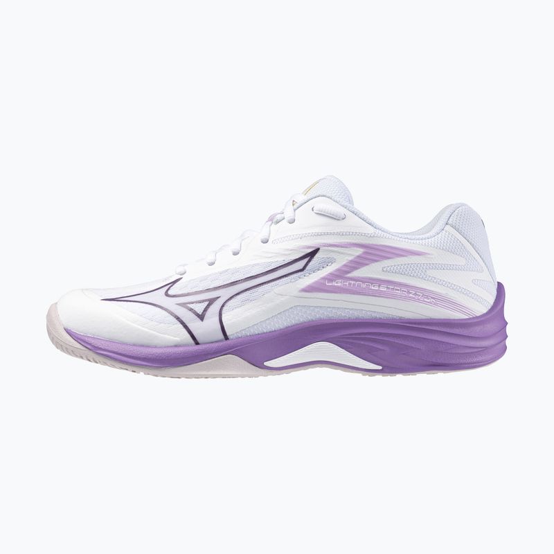 Buty do siatkówki dziecięce Mizuno Lightning Star Z7 white/patrician purple/quince 8