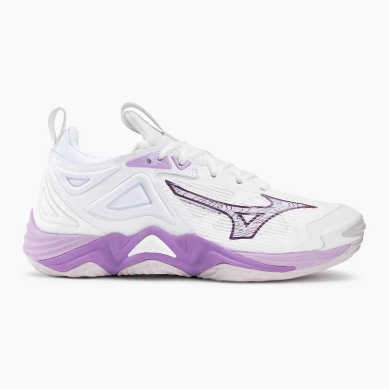 Buty do siatkówki damskie Mizuno Wave Momentum 3 white/patrician purple/quince 2