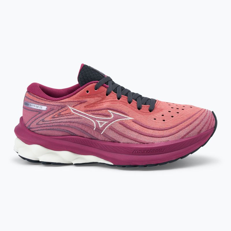 Buty do biegania damskie Mizuno Wave Skyrise 5 mineral red/ white sand/ violet quartz 2