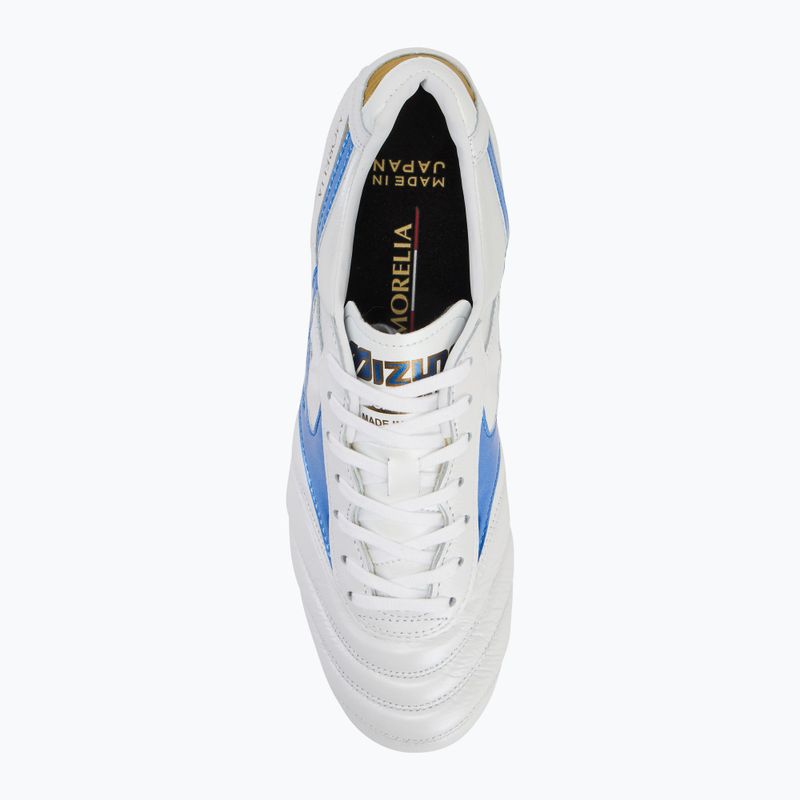 Buty piłkarskie męskie Mizuno Morelia II Japan Md white/laser blue/gold 5