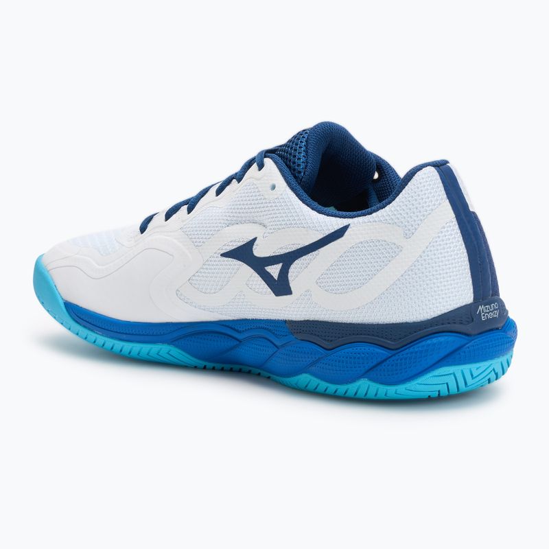 Buty do tenisa męskie Mizuno Wave Enforce Court AC white/ estate blue/ river blue 3