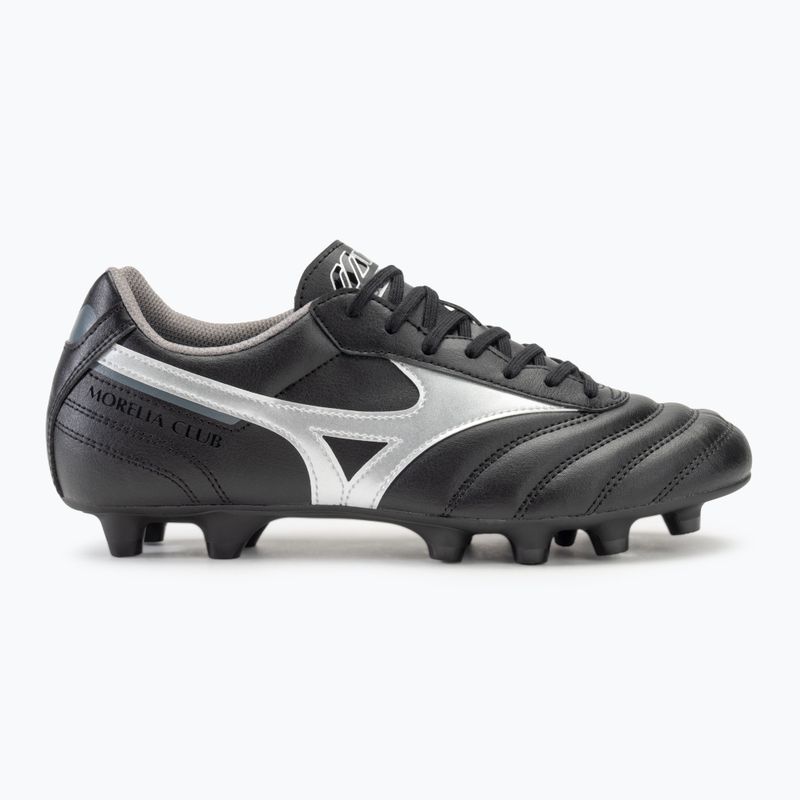 Buty piłkarskie męskie Mizuno Morelia II Club FG black/galaxy silver/dark shadow 2