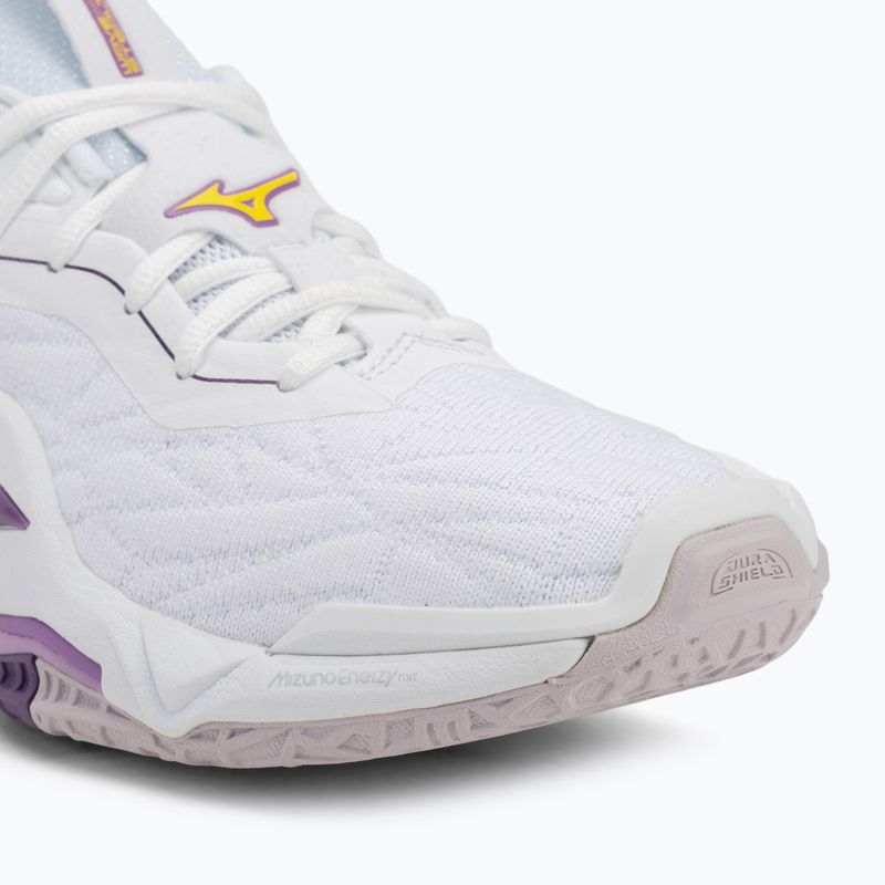 Buty do piłki ręcznej Mizuno Wav Stealth Neo 2 white/navy peony/peach parfait 7
