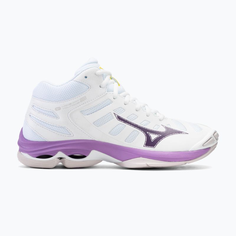 Buty do siatkówki damskie Mizuno Wave Voltage 2 Mid white/patrician purple/quince 2