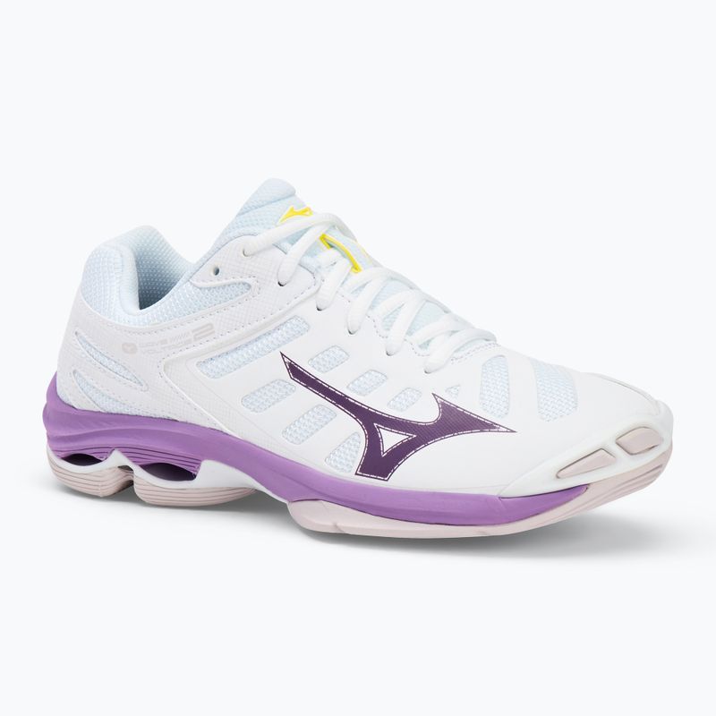 Buty do siatkówki damskie Mizuno Wave Voltage 2 white/patrician purple/quince