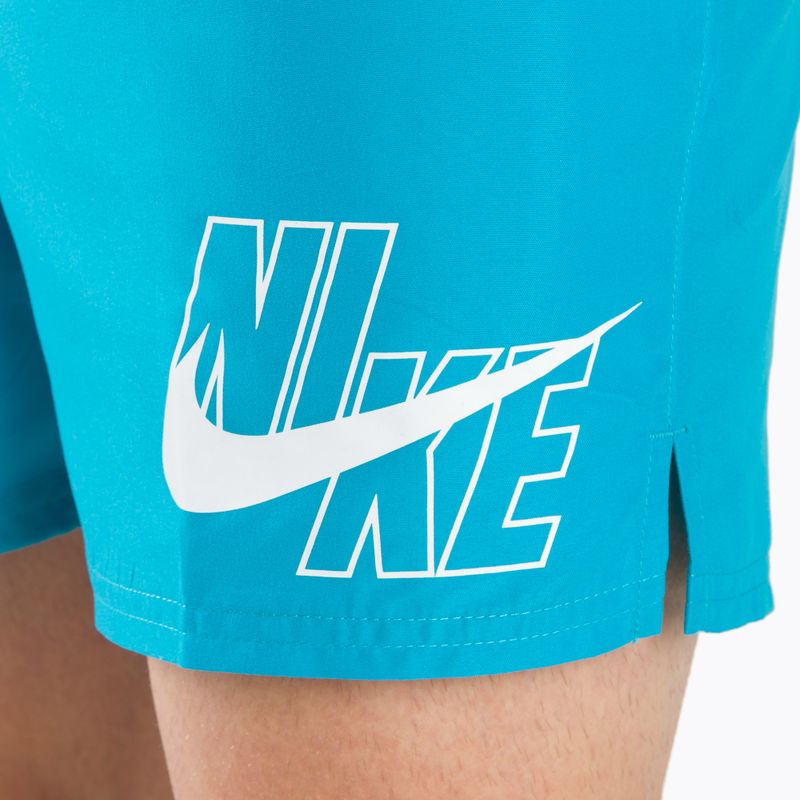 Szorty kąpielowe męskie Nike Logo Solid 5" Volley laser blue 4