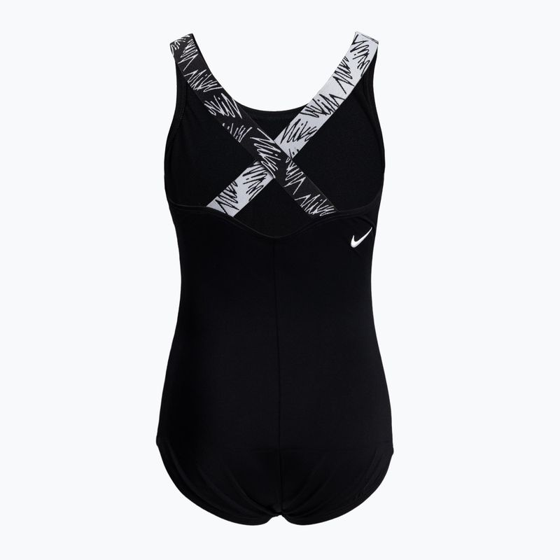 Strój pływacki jednoczęściowy dziecięcy Nike Crossback black 2