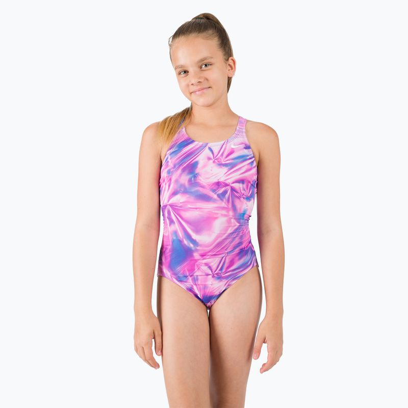 Strój pływacki jednoczęściowy dziecięcy Nike Hydrastrong Muliple Prints warm multi 4