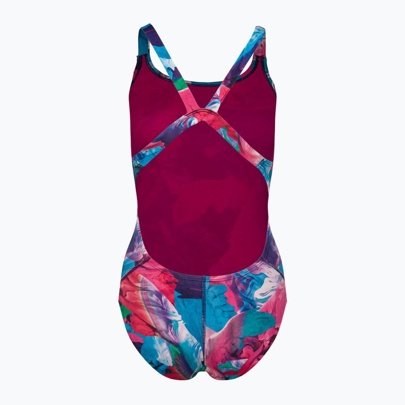 Strój pływacki jednoczęściowy damski Nike Multiple Print Fastback purple 2