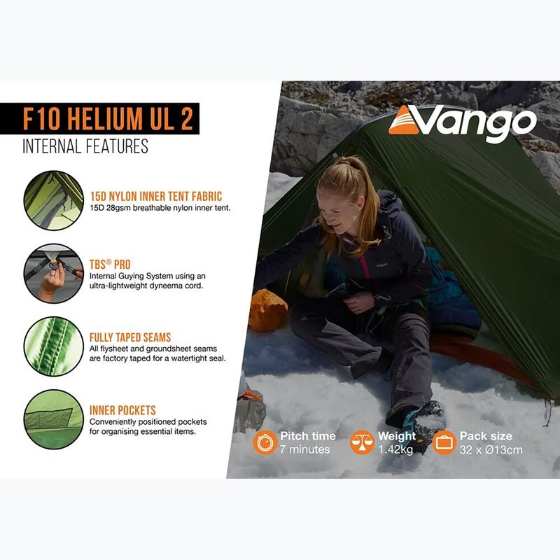 Namiot kempingowy 2-osobowy Vango F10 Helium UL 2 alpine green 11