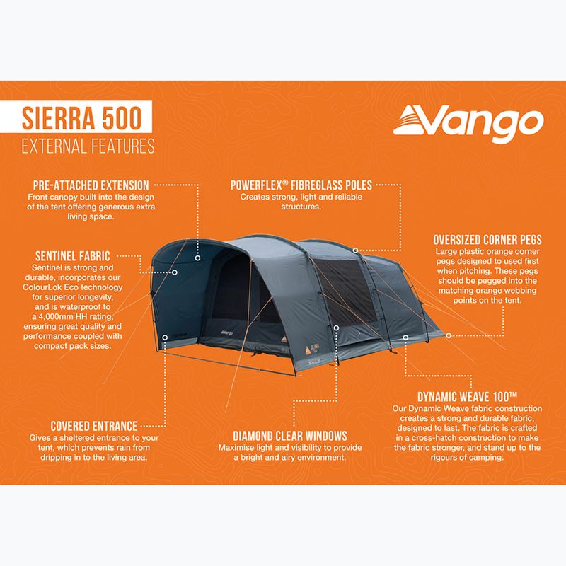 Namiot kempingowy 5-osobowy Vango Sierra 500 deep blue 13