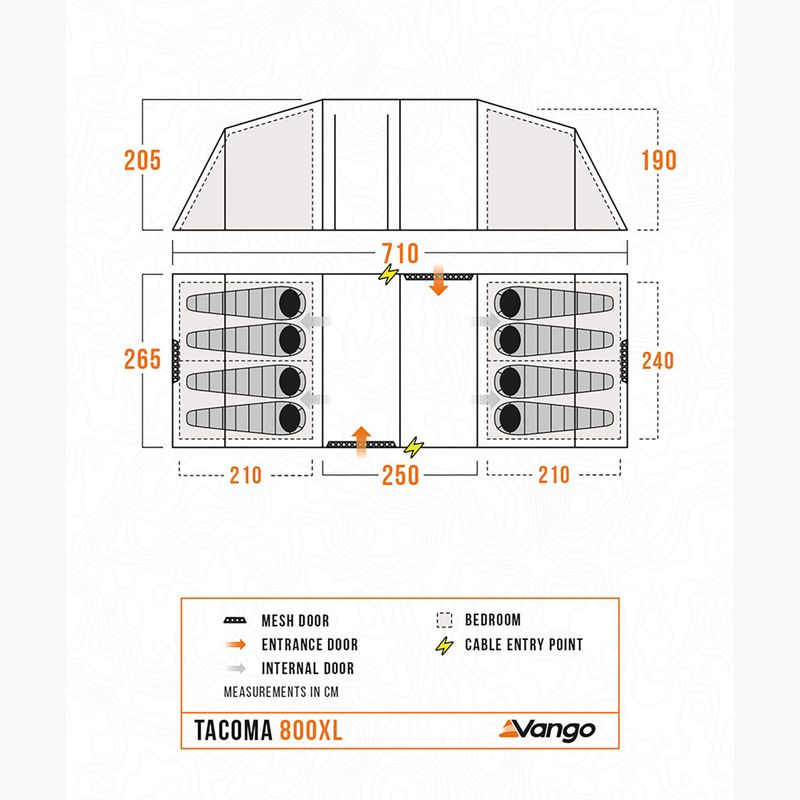 Namiot kempingowy 8-osobowy Vango Tacoma 800XL deep blue 2