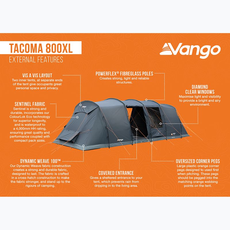 Namiot kempingowy 8-osobowy Vango Tacoma 800XL deep blue 14