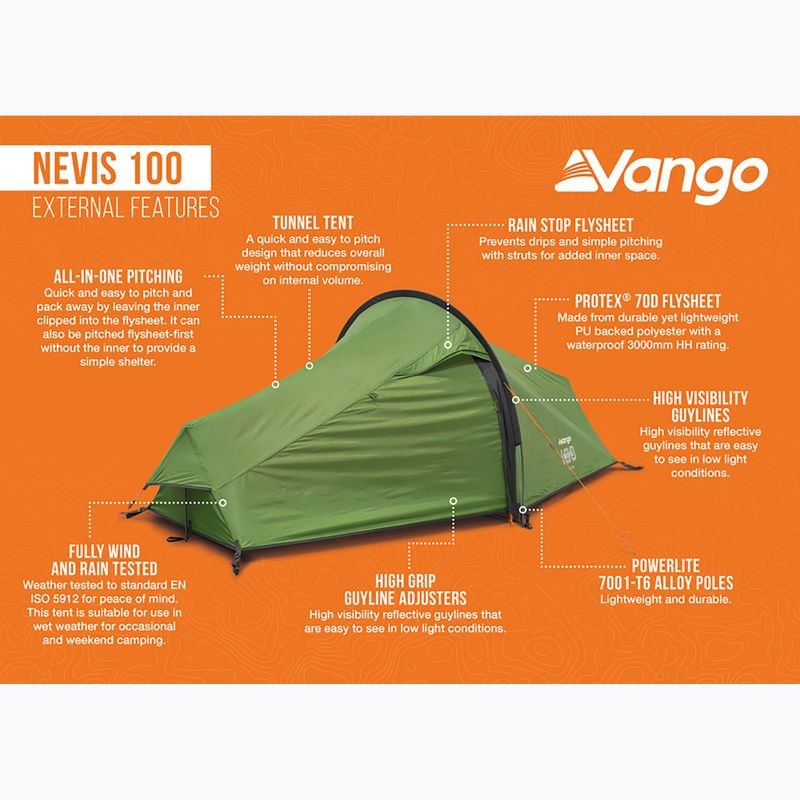 Namiot trekkingowy 1-osobowy Vango Nevis 100 pamir green 14