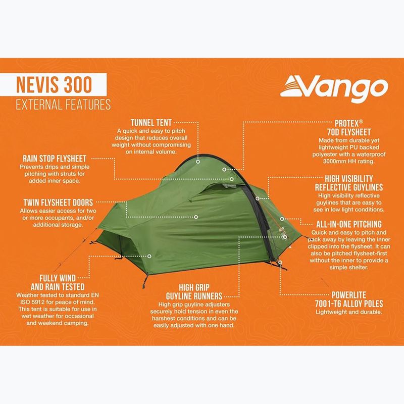 Namiot trekkingowy 3-osobowy Vango Nevis 300 pamir green 12