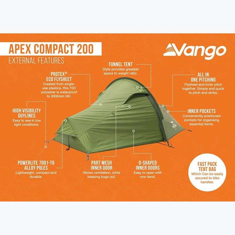 Namiot trekkingowy 2-osobowy Vango Apex Compact 200 forest green 13