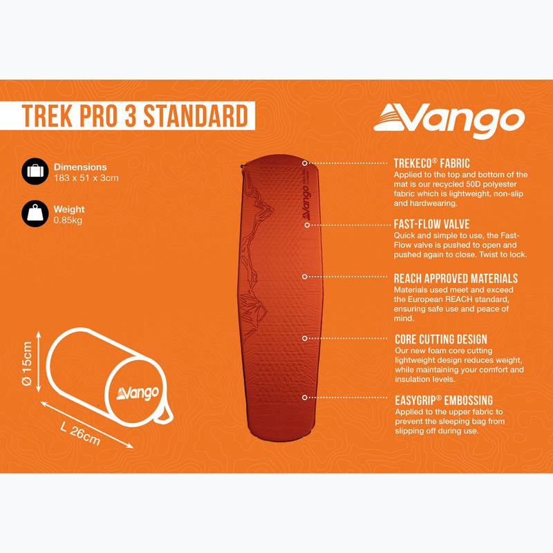 Mata samopompująca Vango Trek Pro 3 Standard harissa 7