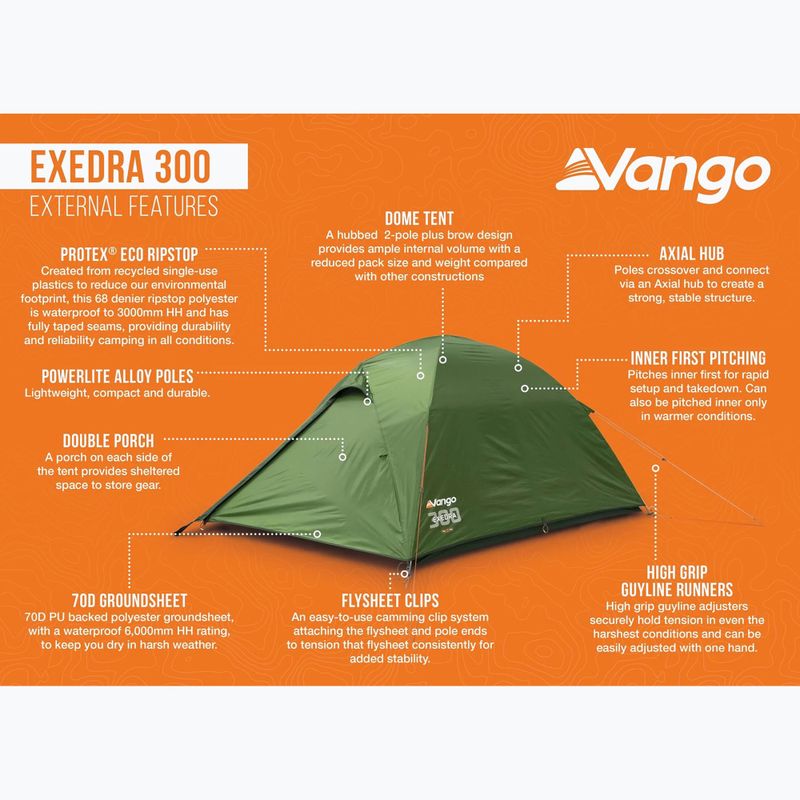 Namiot trekkingowy 3-osobowy Vango Exedra 300 forest green 12