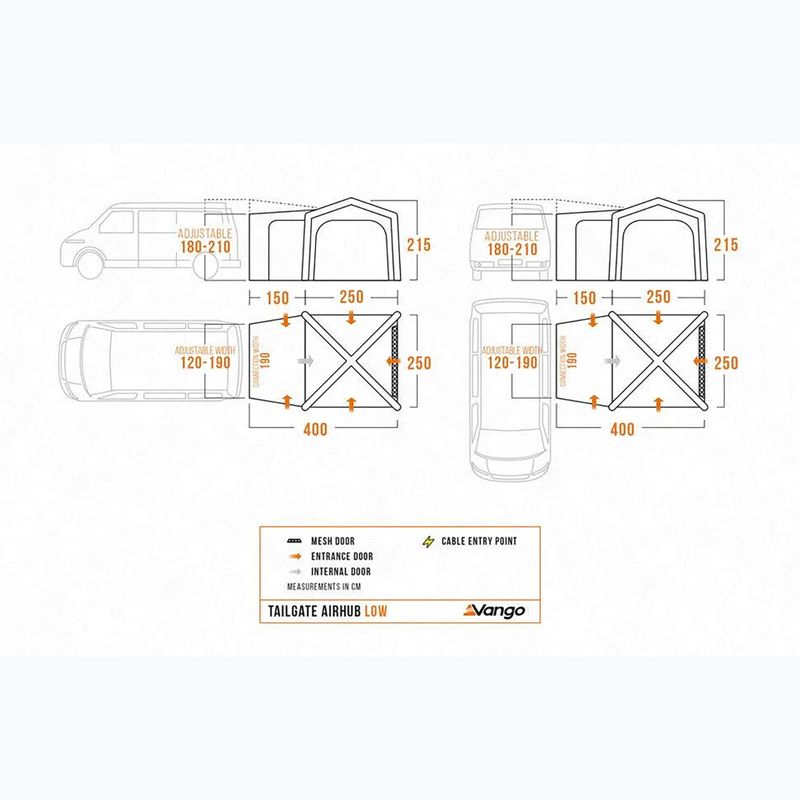 Przedsionek do samochodu Vango AirHub II Low cloud grey 11