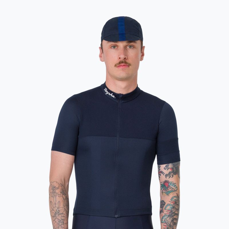 Koszulka rowerowa męska Rapha Brevet Element Jersey dark navy/white