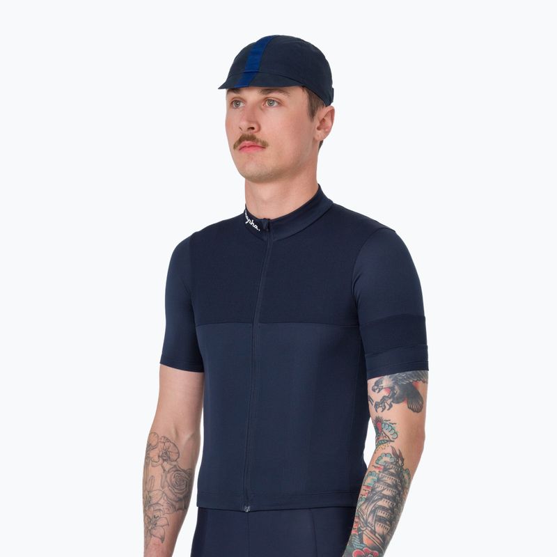 Koszulka rowerowa męska Rapha Brevet Element Jersey dark navy/white 2
