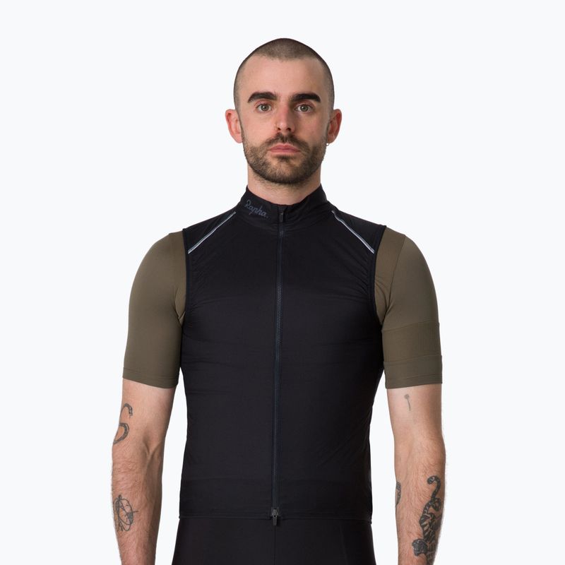 Kamizelka rowerowa męska Rapha Brevet Element Wind Gilet black/grey