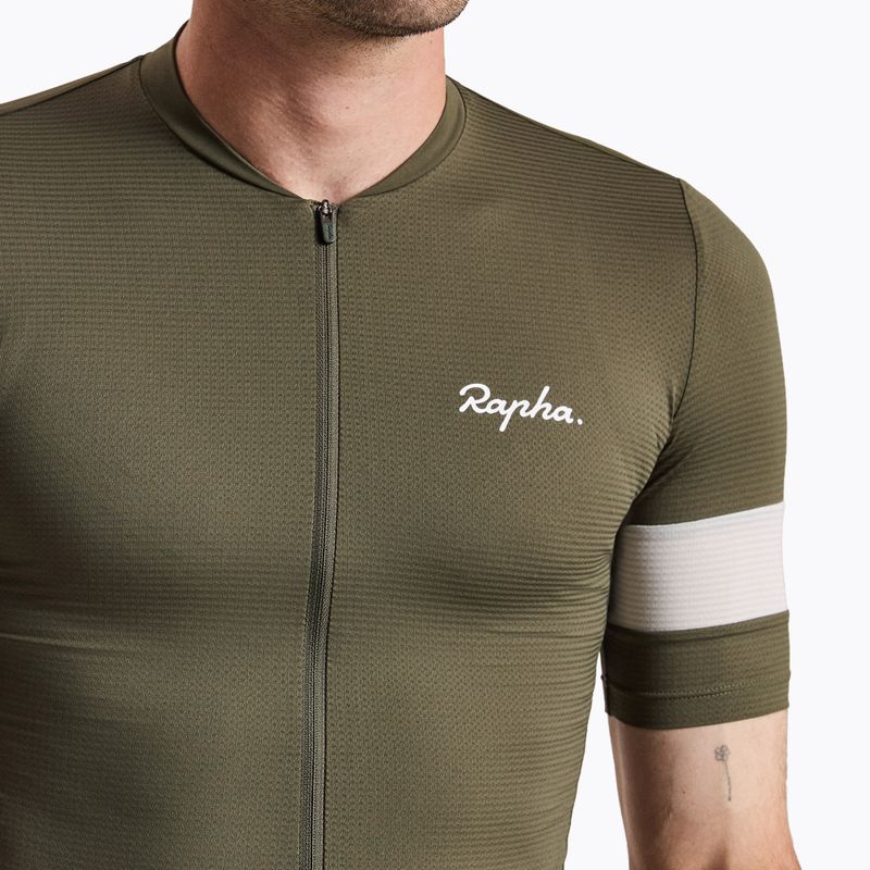 Koszulka rowerowa męska Rapha Core Lightweight Jersey dark green/white 3