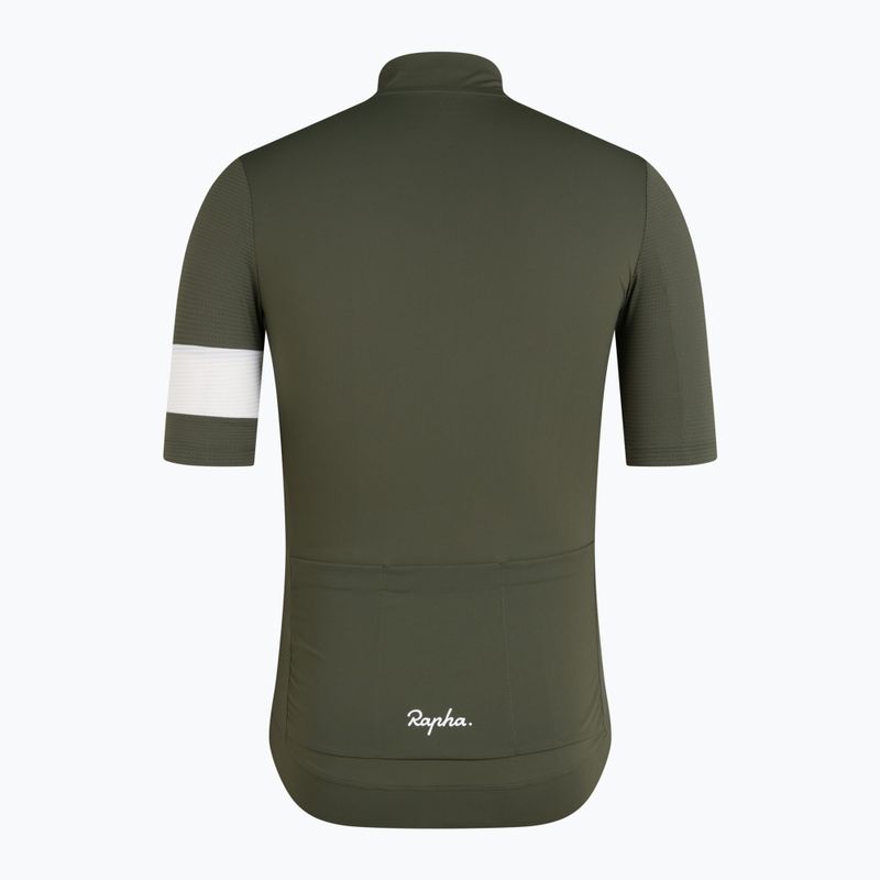 Koszulka rowerowa męska Rapha Core Lightweight Jersey dark green/white 6