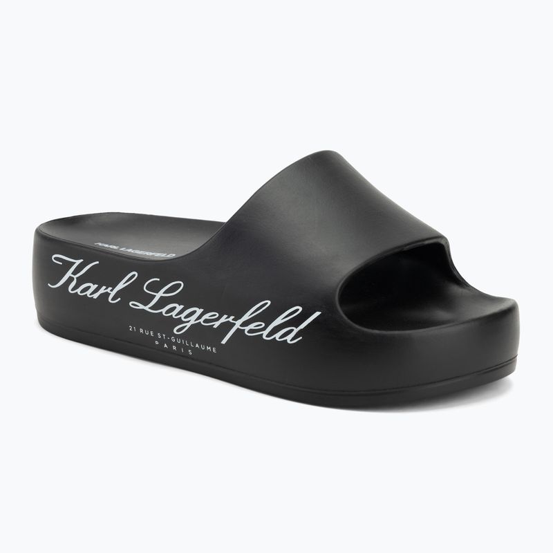 Klapki damskie KARL LAGERFELD Kobo II Hotel Logo black eco eva