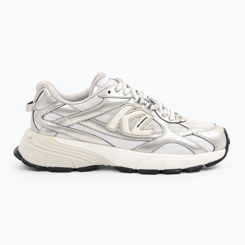 Buty damskie KARL LAGERFELD Orion Sidetrim white leather/textile w/silver