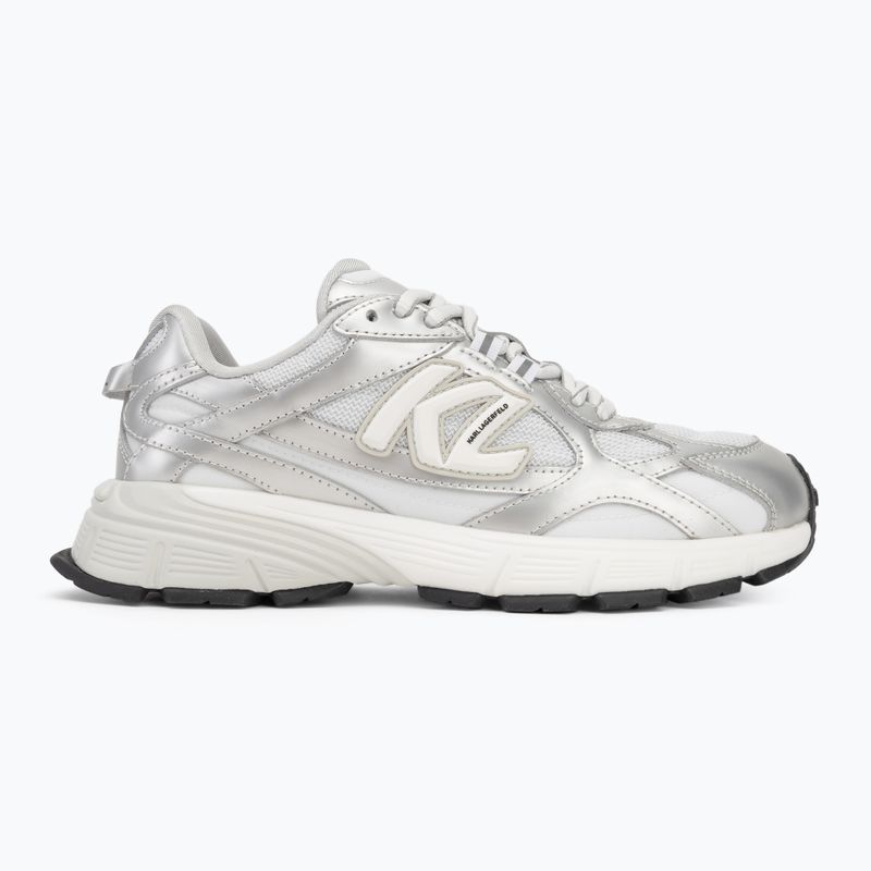 Buty damskie KARL LAGERFELD Orion Sidetrim white leather/textile w/silver 2