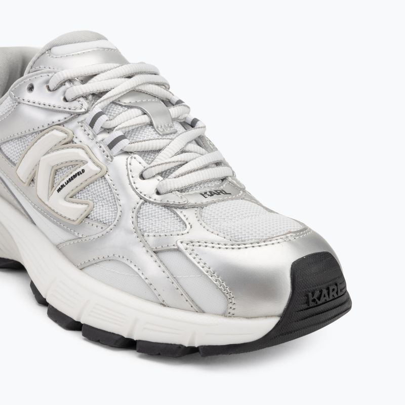 Buty damskie KARL LAGERFELD Orion Sidetrim white leather/textile w/silver 7