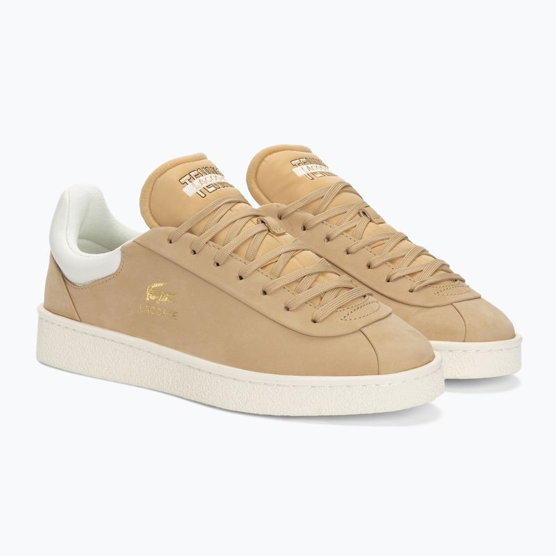 Buty męskie Lacoste Baseshot Premium Leather light brown/off white 4