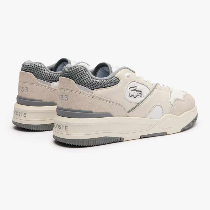 Buty męskie Lacoste Lineshot Leather Logo white/grey 3