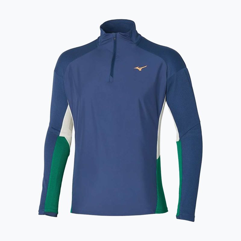 Longsleeve do biegania męski Mizuno Hybrid estate blue