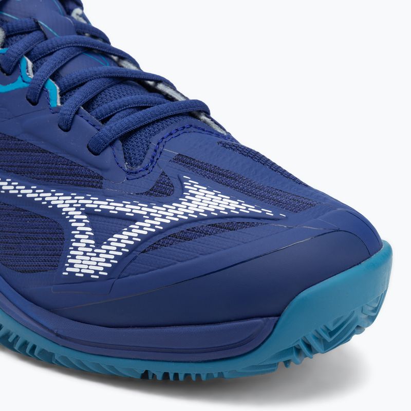 Buty do tenisa męskie Mizuno Wave Exceed Light 2 CC bellwether blue/ white/ fjord blue 7