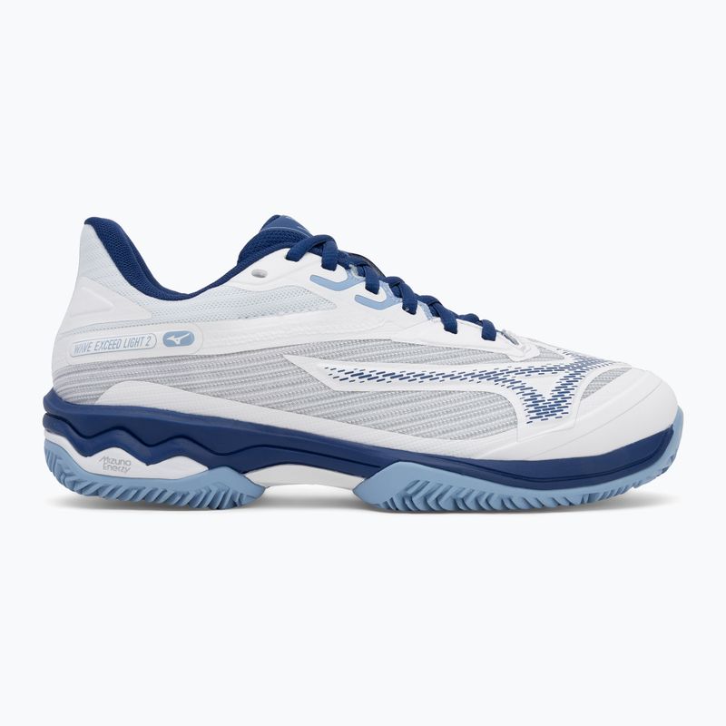 Buty do tenisa damskie Mizuno Wave Exceed Light 2 CC white/ bellwether blue/ bel air blue 2